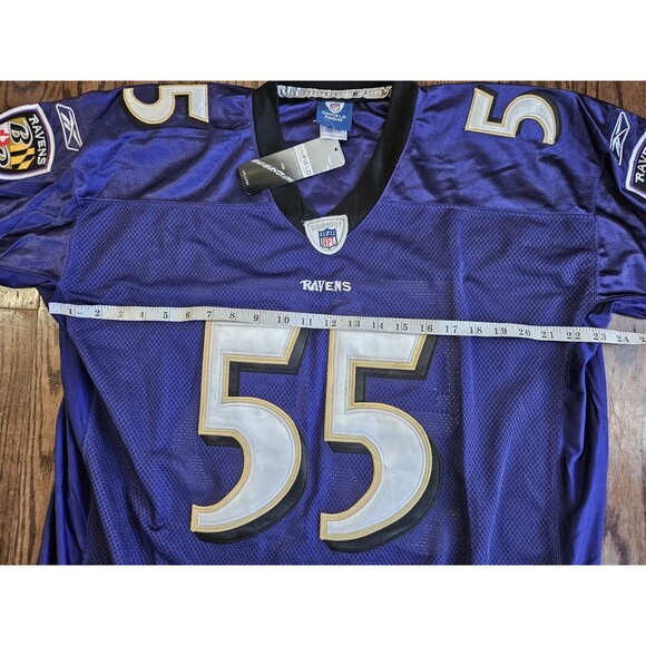 Terrell Suggs #55 Baltimore Ravens Reebok On Field Jersey Purple Size 52 NWT - Picture 9 of 13